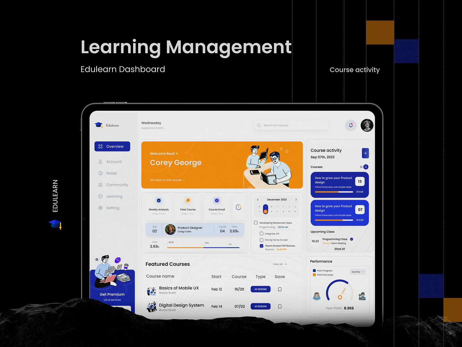 Learning Management Dashboard UI Design by Habibur Rahman | UI/UX ...