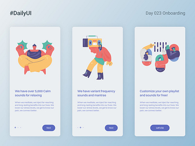 #DailyUI day 023 challenge dailyui meditation onboarding ui