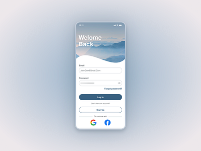 Log In - app screen app app log in dailyui log in minimalist product design rounded sign up smooth uiux