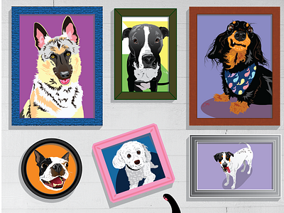 Vector Pet Portraits adobe design dog graphic design illustration illustrator portraits