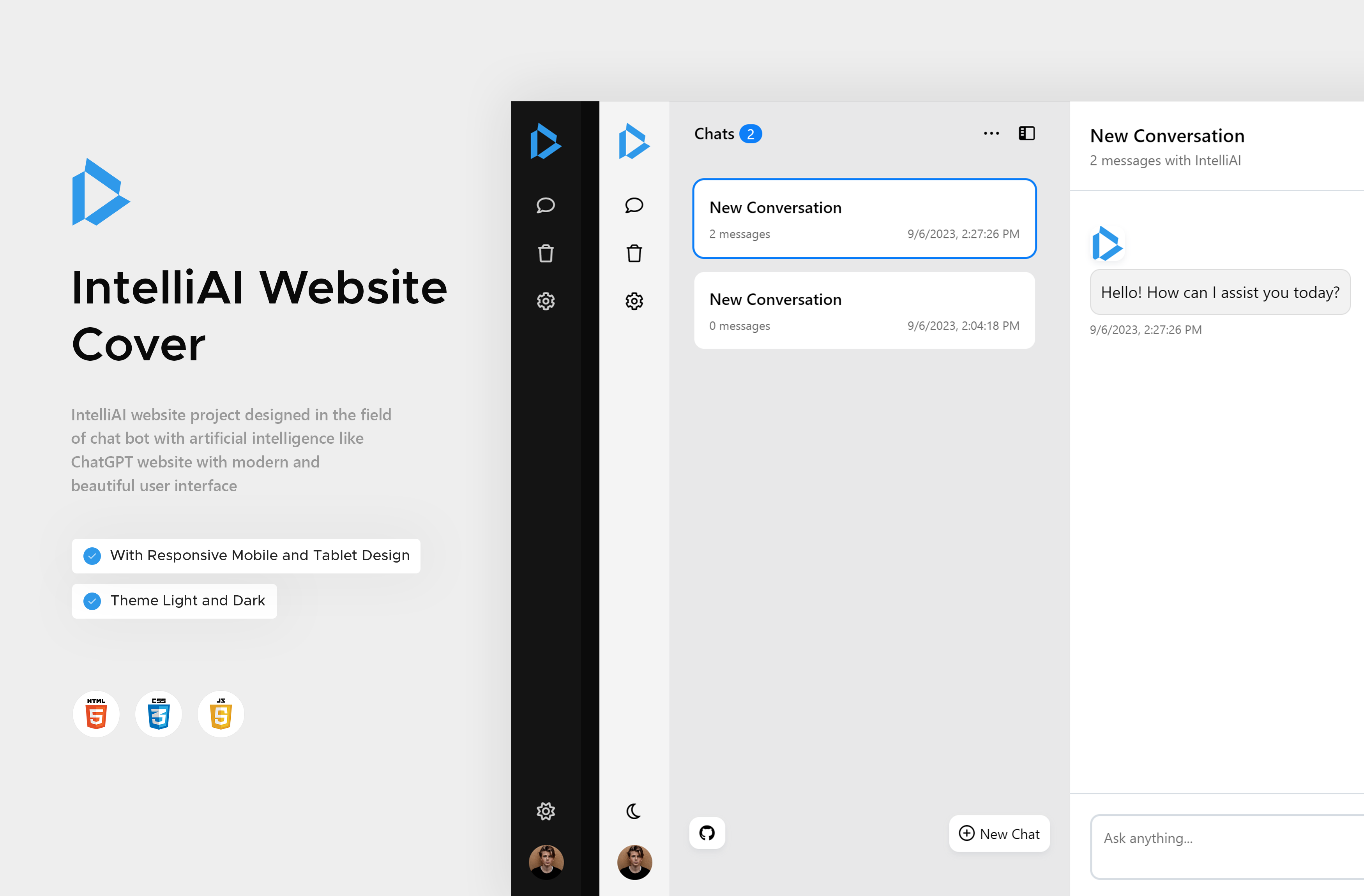 IntelliAI Website Project ai branding chat bot chatgpt design frontend graphic design html css js illustration intelliai intelliai website project logo mahdi rabiee mohammad mahdi rabiee ui ux vector website