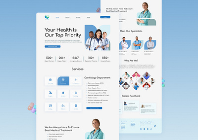 Medical Website Landing Page Design design graphic design health healthcare hospital medical ui uiux user interface ux web website website design
