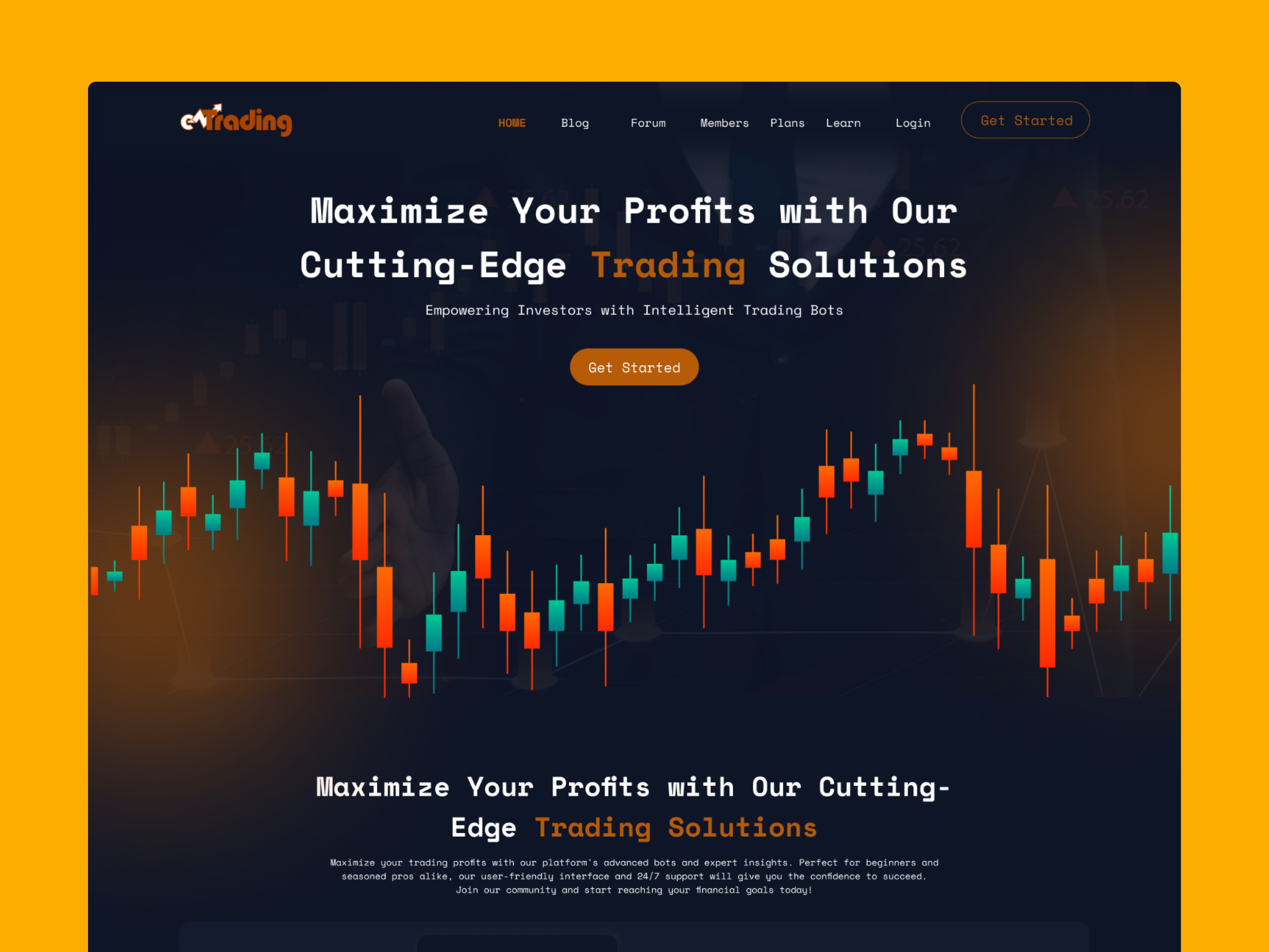 EzTrading - Landing Page UI/UX dashboard design figma landing page ui uidesign ux web design website