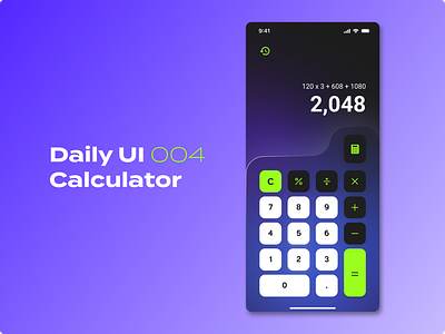 DailyUI 004 - Calculator 004dailyui calculator calculator app calculator design dailyui dailyui004 design glassmorphism ui ui design user interface