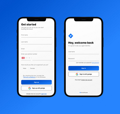 Jira Software - Singin/Up screens concept app branding concept dailyui design graphic design mobile ui ux