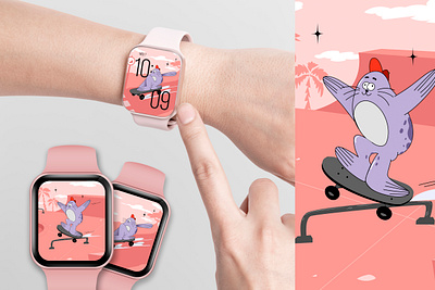 Smart watch wallpaper character design digital graphic design illustration vector wallpaper watch wallpaper