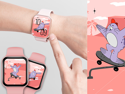 Smart watch wallpaper character design digital graphic design illustration vector wallpaper watch wallpaper