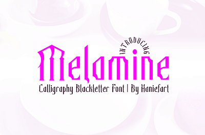 Melamine Typeface art blackletter branding calligraphy comic design display font graphic graphic design illustration lettering logo retro script serif typeface typographic typography vector
