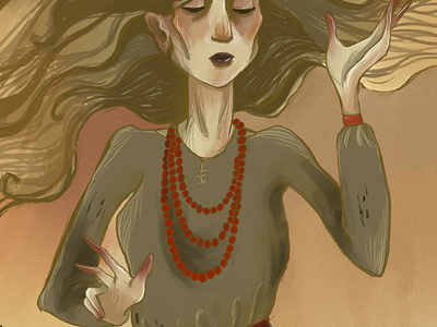 slavic goddess book drawing illustration