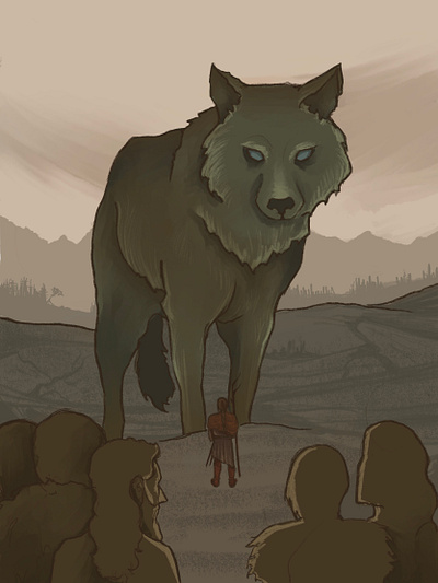 Fenrir book digital illustration mythology