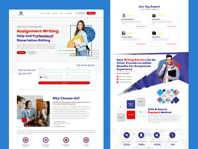 Assignment Helperss design figma graphic design landing page ui ux web design website