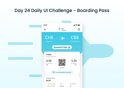 Day 24 Daily UI Challenge -Boarding Pass boarding pass dailyui flight app ui