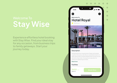 Stay Wise - Easy way of renting a place app figma hotel hotel booking app ios ui ux