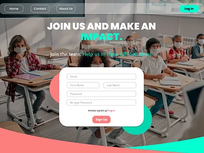 Sign-up page for a volunteer website. dailyui ui wireframe