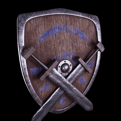 Ancient armored medieval shield render