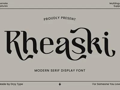 Rheaski - Modern Serif Display Font branding classy font design displayfont elegant font fashion font modern serif serif typeface