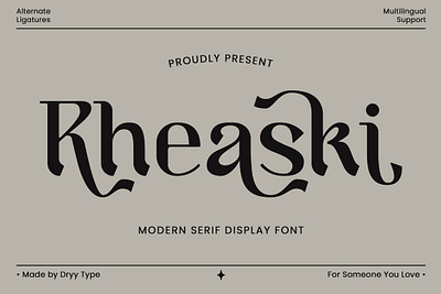 Rheaski - Modern Serif Display Font branding classy font design displayfont elegant font fashion font modern serif serif typeface