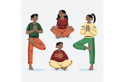 Organic Flat People Meditating Illustration activity emotional healing illustration meditating meditation mental mind people religious vector yoga