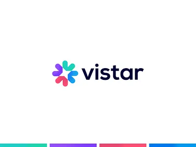 vister logo brand branding branding logo gradient logo logo design modern star v v star vistar