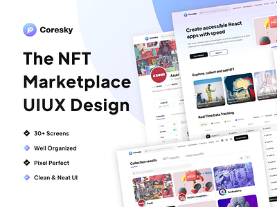Coresky NFT Market UIUX Design branding ui ux web3