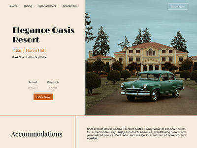 Landing Page UI Design for a Hotel animation branding ui uxdesign uxdseign webdesign