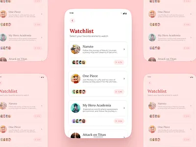 List UI Mobile Design - Category Menu Mobile UI Design anime app ui design anime streaming app ui design app ui design attack on titans categories ui design category menu ui design list view ui design luffy mobile app ui design mobile ui design my hero academica naruto netflix ui design streaming app ui designm ui design ux design video player ui design video streaming