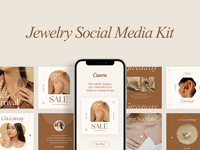 Instagram post social media kit for jewelry social media