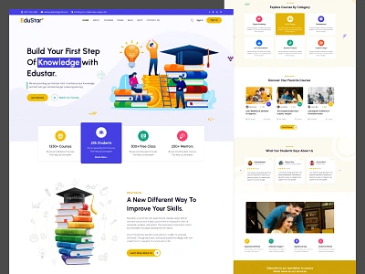 Edustar - Education Website Home 2 book education education template education website knowladge online education school students trendy ui webdesign website