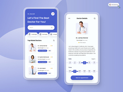 Doctor Appointment App 3d animation art branding digitaldesign flatdesign graphic design healthcare icon illustration innovationsync logo medical mobile motion graphics nft typography ui vector webdesign