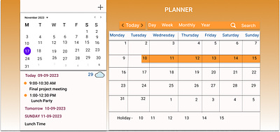 #DailyUI, Day 38, Calendar UI calendar ui