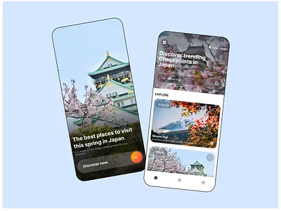 Travel Destination guide app for tourists | UI UX Design app app design application design illustration interaction minimal mobile app motion design tourist app travel app ui ui design uiux ux ux design