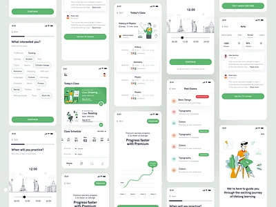 Education App UI app course design e learning education illustration ios app learning lesson minimal mobile ofspace online course online learning reading student study ui ux