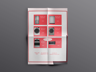Appliances Advert 3d 3d design advert appliance appliances bold branding design folded fun graphic design illustration logo magazine pink poster red sheet store vector