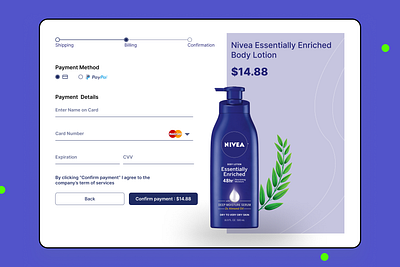 Payment Screen For Nivea Products • Website • UI Design figma nivea website payment screen payment ui design ui design website website screen website ui