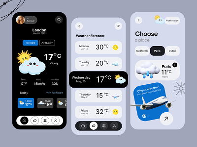 Weather Forecasting Mobile App Design android android app design app app design appdesign interface interfacedesign ios app design light dark combo minimal mobile mobile app design mobile apps ui ux ux ui design uxui uxuidesign weather weather forecasting