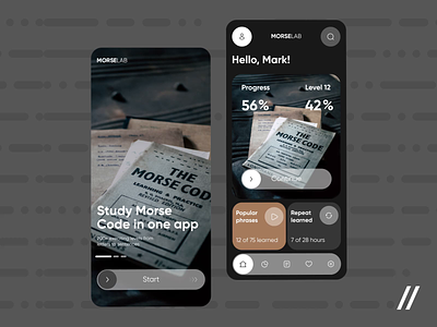 A Morse Code Learning Mobile iOS App android animation app app design app interaction dashboard design design ui education elearning ios learning mobile mobile app mobile ui morse motion online ui ux
