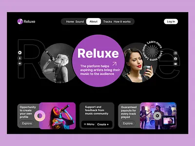 Reluxe Landing Page Design header design hero section design interface landing page landing pages desgn minimaldesign ui uiux ux uxxui design web web interface web ui website website design
