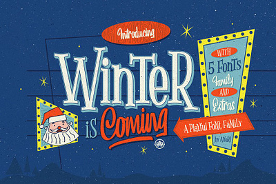 Winter Is Coming + Extras Free Download 1950 1960 brush pen christmas fonts classic cocktail font collections hand drawn hipster fonts jazz logo pop retro retro fonts santa sign age vintage winter fonts winter is coming