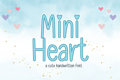 Mini Heart Font : A Cute Handwritten Font cute fonts decorate font display font font fonts hand writing font handwritten font kids font realistic font