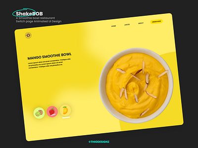 ShakeBOB - Its an smoothie bowl restaurant animation branding ty typography ui