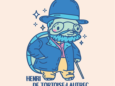 Henri De Tortoise-Lautrec Vector Illustration graphic design