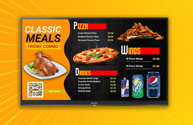 DIGITAL TV MENU BOARD by Topon Ray on Dribbble