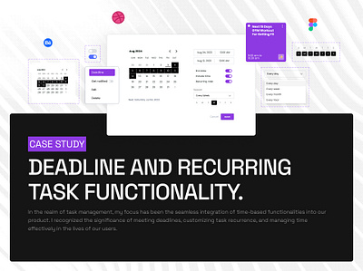 (UX Case Study) Deadline and recurring task functionality. b2b branding case study designer ecommerce figma fintech interface landing page product saas ui ux ux case study web web ui website website design website ui website user experience