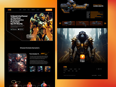 Gaming Landing page darktheme gamification gaming landingpage ui uiux userinterface virtualreality web3 websitedesign