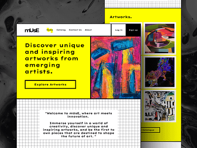 Art Landing Page Website, Neubrutalism art figma landing page logo neo brutalism neubrutalism ui web design