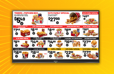 KFC DIGITAL TV MENU BOARD digital tv menu