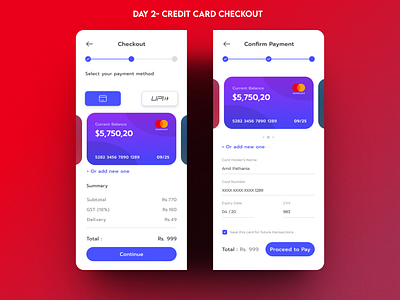 Daily UI | Day 2 | Credit card checkout 02 checkout dailyui02 dailyuidesign02