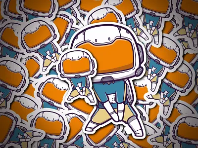 Astronaut volleyball player animation branding cartoon cute design graphic design illustration kids logo mascot sports vector