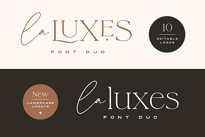 La Luxes Font Duo + Logos (Updated!) beautiful boutique chic classy contemporary deco elegant expensive feminine french high end invitation ligature logo templates luxurious luxury minimal modern quality serif