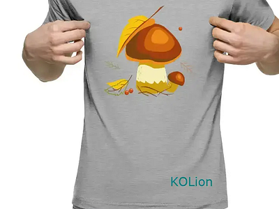 Men's T-shirt with autumn mushroom print autumn autumn mushroom print autumn print fun mushroom picture png print printshop sublimation t shirt t shirt print